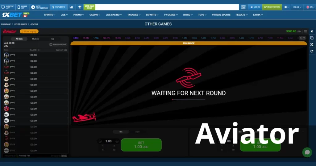 1xBet Aviator मुफ्त