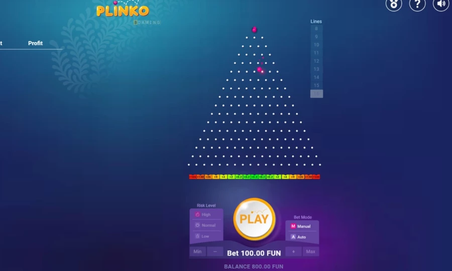 Start play Plinko at 1xBet